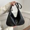 Korean Style Faux Leather Shoulder Bag for Women Trendy Minimalist Crossbody Tote Handbag CLE