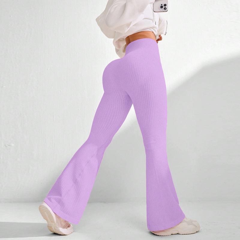 

Women s High-Waist Bell Bottom Pants Sporty Tight Fit Comfortable Elastic Design Ideal for Exercise And Daily Wear XL