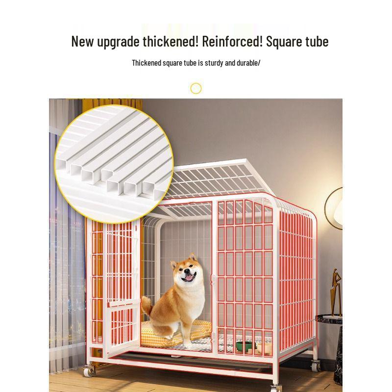 Medium/Large Indoor Dog Cage with Integrated Toilet for Shiba Inu & Corgi
