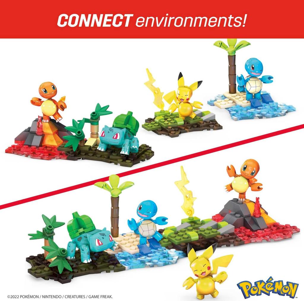 MEGA Pokemon Kanto Team Building Block Set, 130 Pieces, Ages 6 and Up, HFG05