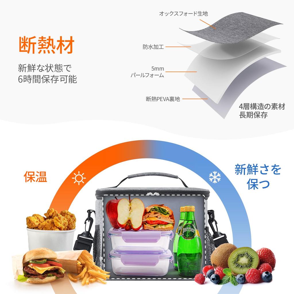 Lifewit Cooler Soft Insulated Lunch 9L Can Be Carried by Hand or Over the Gray Box, Small, Lightweight, Cooler, Bag, Capacity, Shoulder, Triple-Layer