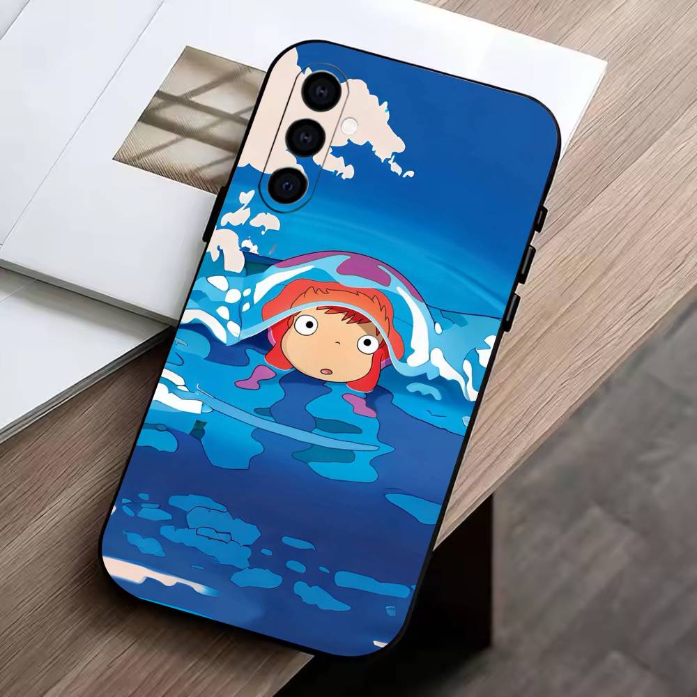 Ponyo and Sosuke  Phone Case For Samsung Galaxy A73,A72,A71,A70,A53,A52,A51,Others Soft Black Cover