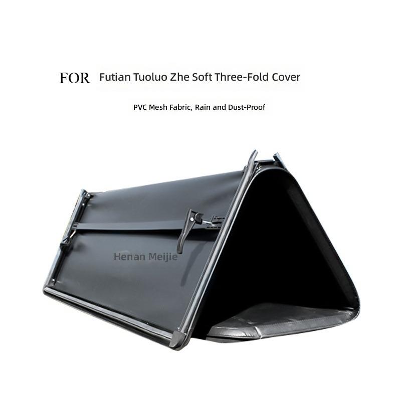 Soft Tri-Fold Tonneau Cover For Mitsubishi Triton L200 , PVC Roll-Up Truck Bed Cover, Waterproof & UV-Resistant, Tailgate Access