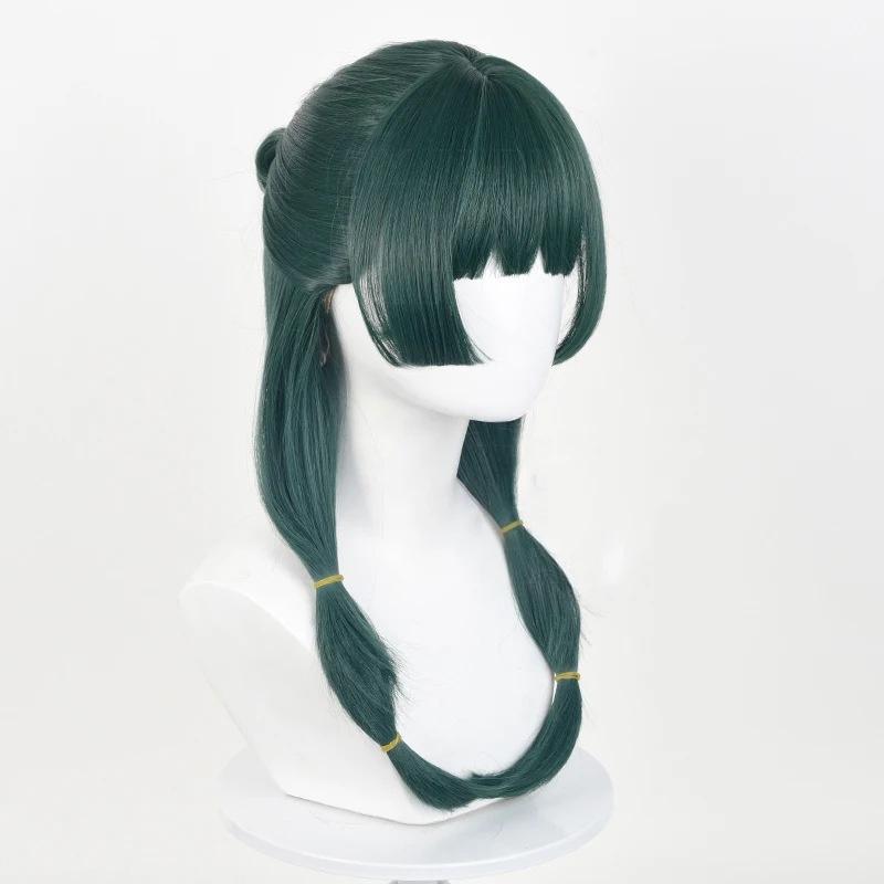 Anime Maomao Cosplay Wig Long Dark Green Scalp Wig Heat Resistant Synthetic Hair Party Unisex Wigs + Wig Cap