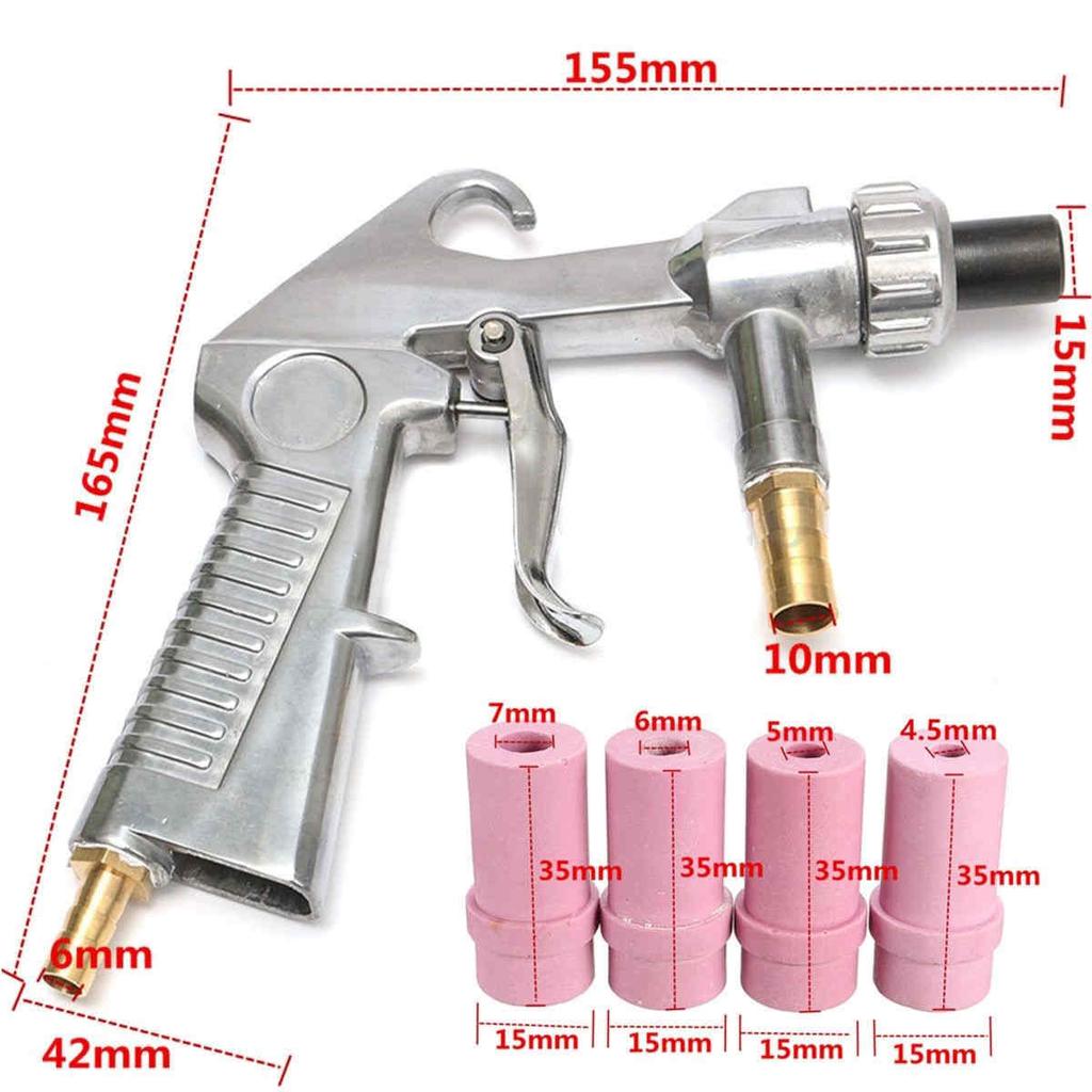 Νέο Sandblaster Spray Air Siphon Sand Blasting + Ακροφύσια σιδήρου / Κεραμικά λειαντικά