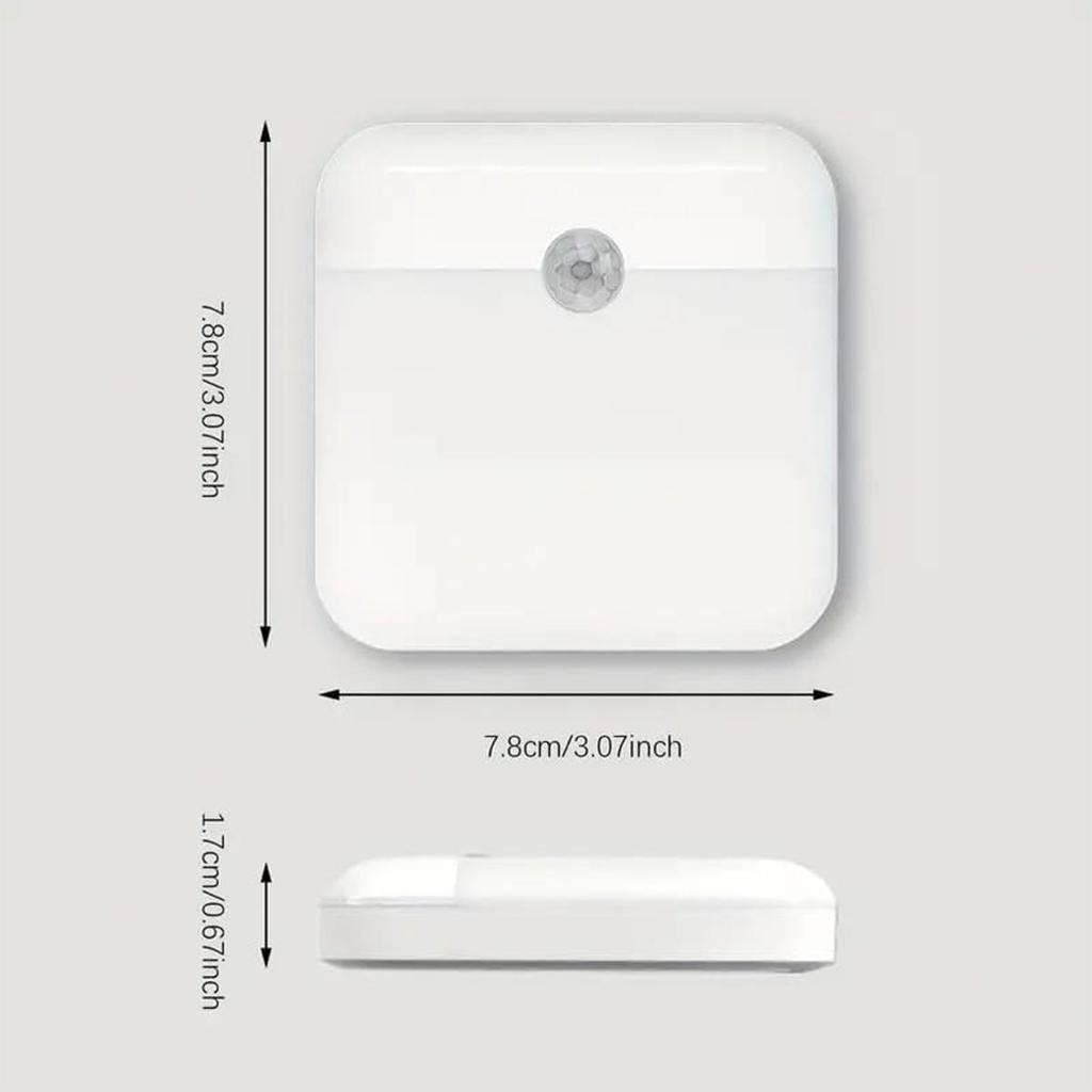 Motion Sensor Led Night Light Wireless Wall Square Usb Smart Rechargeable Magnetic 2-colors Bedroom Lights Corridor Hallway Lamp