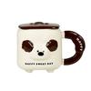 Cute Puppy with Lid Water Cup Large Capacity Cartoon Dog Ceramic Cup Household High Value Mug Souvenir