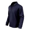 New Men's Solid-Colour Relaxed-Fit Casual Polo Shirt Long-Sleeved Button-Down Collar Jacquard Textured Sweatshirt