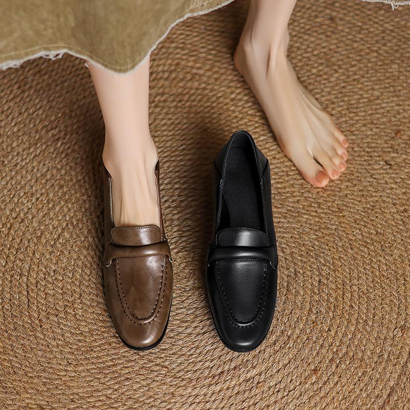 Spring and Autumn new retro small leather shoes women's shoes simple and versatile soft flat loafers