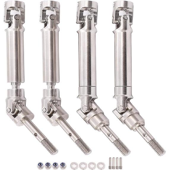 4PCS Front and Rear CVD Drive Shafts U-Joint Stainless Steel RC Driveshaft for 1/10 Traxxas Slash/Stampede/Hoss/Rustler VXL 4X4 4WD RC Car Upgrade