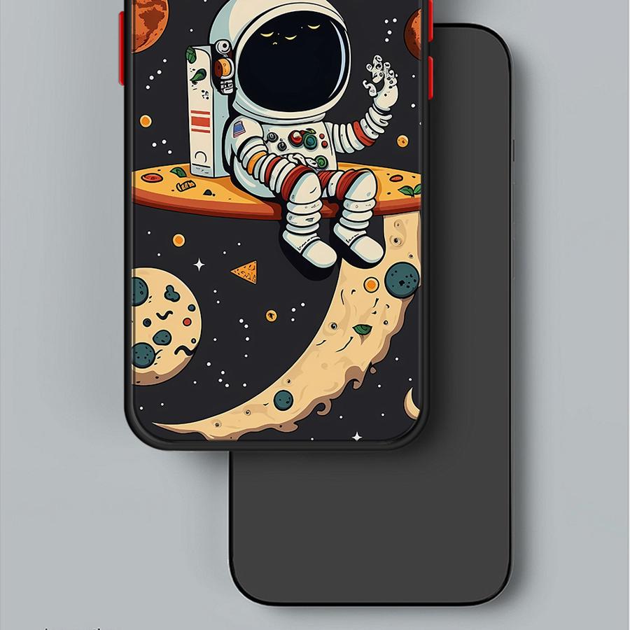 Cartoon Astronaut Phone Case for iPhone 16 11Pro 13 Mini 7 8 Plus XS Max SE XR 14 Pro 15Pro 12 Matte Cover