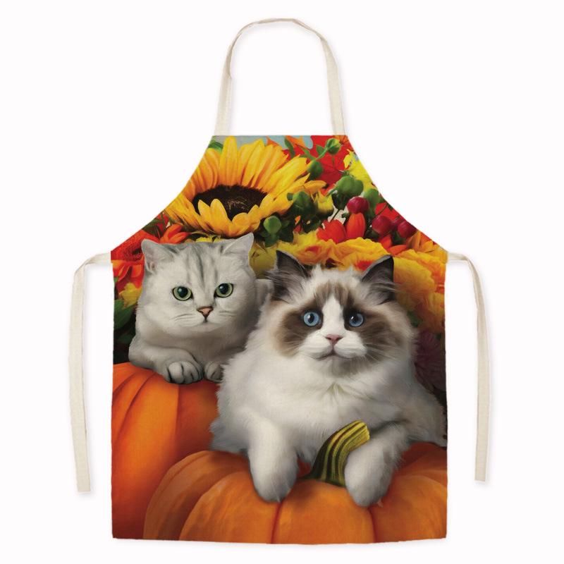 Thanksgiving Sunflower & Pumpkin Oil-Proof Kitchen Apron
