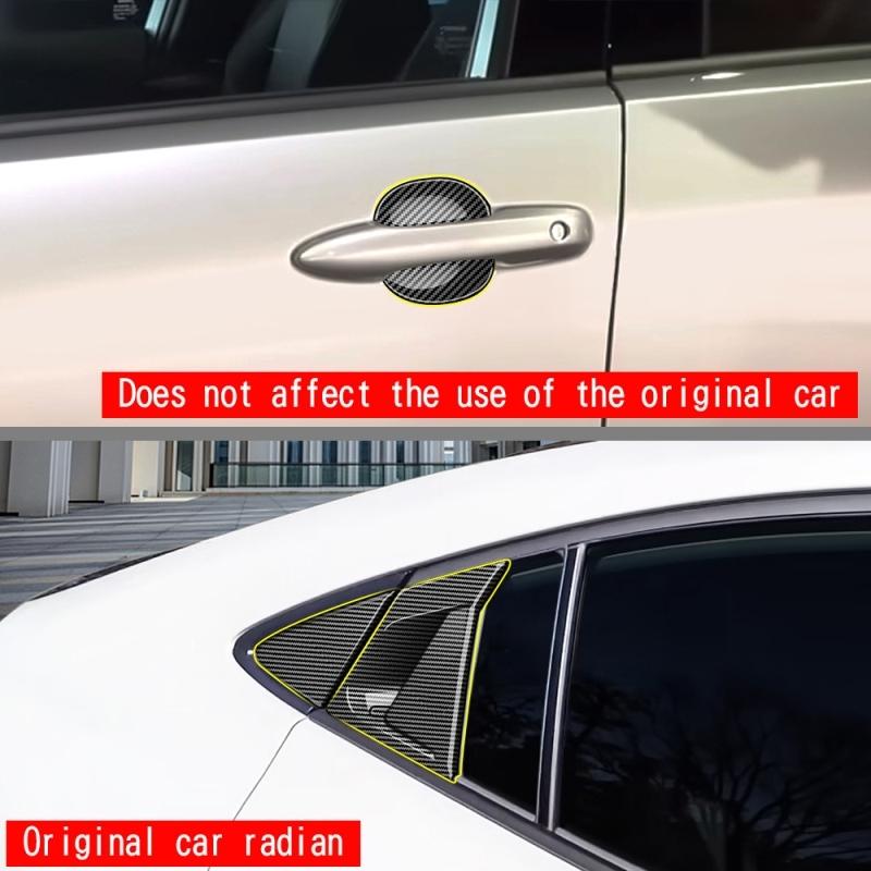 For Toyota Prius 60 Series ABS carbon fiber Car Door Pull Door knob Catch Door Handle Bowl Cap Decoration Cover Accsesories