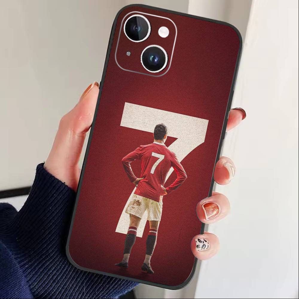 Player L-Ronaldo C-CR7 Phone Case For iPhone17,16,15,14,13,12 Plus,Max Soft Silicone Black Cover