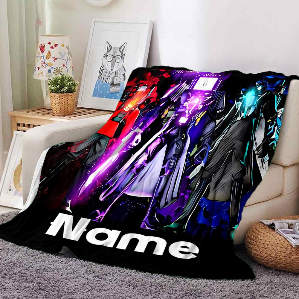Customiz Name Personality Skibidi Toilet Blanket Soft &Warm Sofa Office Bed Travel Lunch Break Blanket, Gift Suitable All Seasons