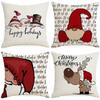 Christmas Pillow Cover Printed Pillow Sofa Cushion Cover Linen Pillow Cover Christmas Decoration