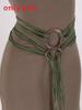 Medieval Renaissance Green Snake Belt With Decorative Buckle For Cosplay And Costume Accessory