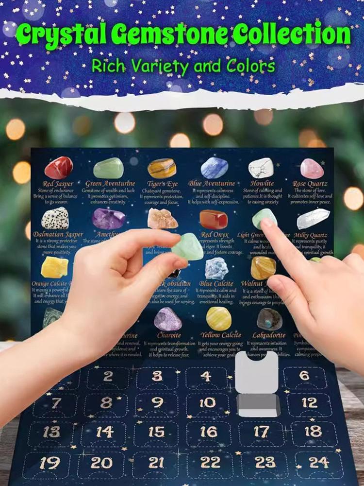 Advent Calendar Countdown Calendar Rock Collection Christmas Ornament Halloween Countdown Box Gift for Boys Girls Teens Adults