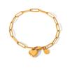18K Gold Stainless Steel Cross Chain Heart Pendant Titanium Steel Bracelet Light Luxury Versatile Jewelry