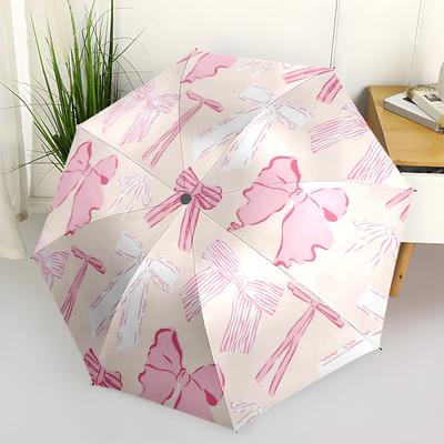 1 Stück Rosa Schleifen Kollektion Regenschirm mit Kunststoffgriff, Kompakt & Stilvoll, Cartoon-Muster, Outdoor-Regenschirm PT301