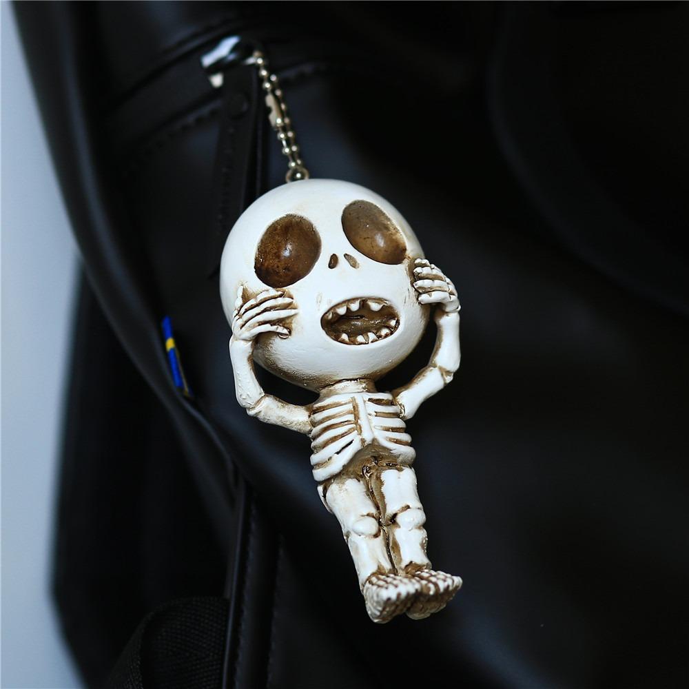 Unique Resin Skull Ornament Hangable Resin Sculpture Home Decor Little Ghost Ornament Home