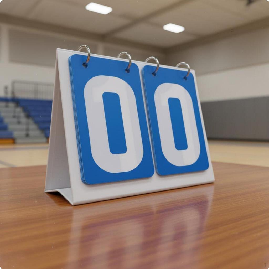 Flip Scoreboard Smooth Turning Tabletop Score Keeper Stainless Steel Rings Manual Turner for
