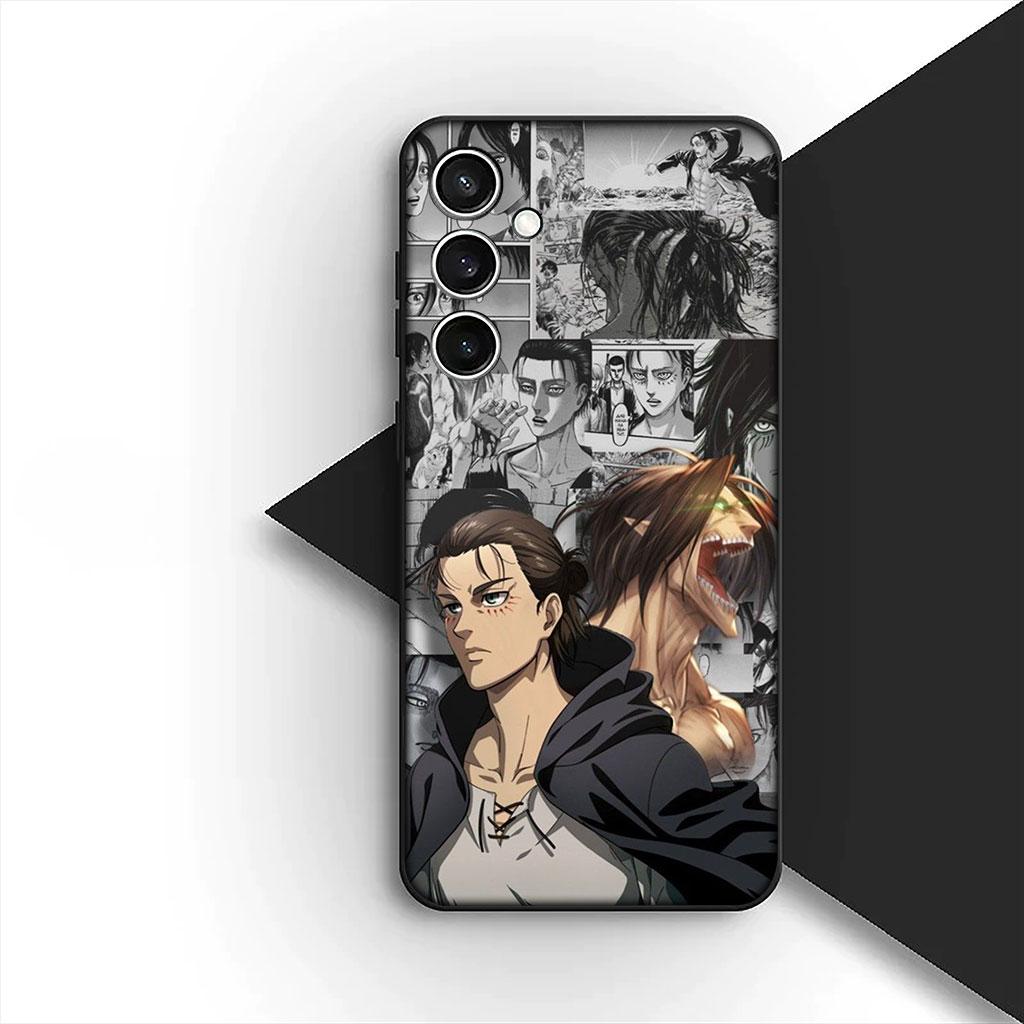 Phone Cover for Samsung Galaxy S22 S21 S20 FE Ultra Plus A07 A17 A15 A16 A25 A57 A37 Case Comics Attack on titan levi Eren
