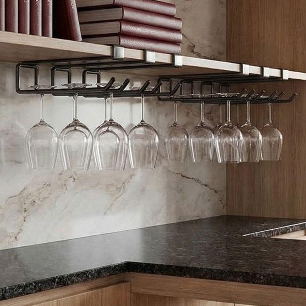 No Drill Wine Glass Rack Wall Mounted Wine Glass Holder Red Wine Cup Holder  Living Room