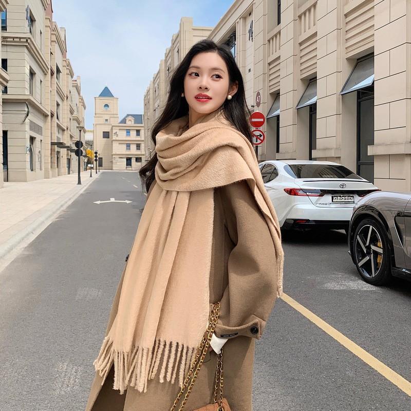 Luxury Faux Mink Scarf Women Men Solid Color Winter Warm Shawl Korean Style Chic Neck Wrap 208x70cm