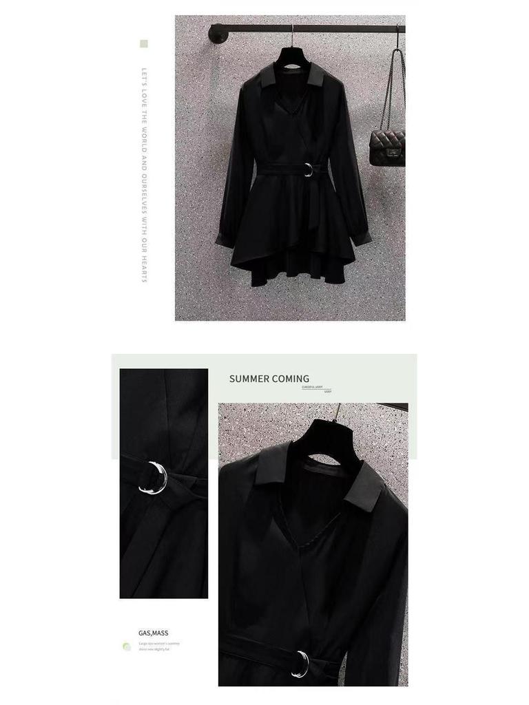 Blouse d'été amincissante à manches longues pour femmes grandes tailles