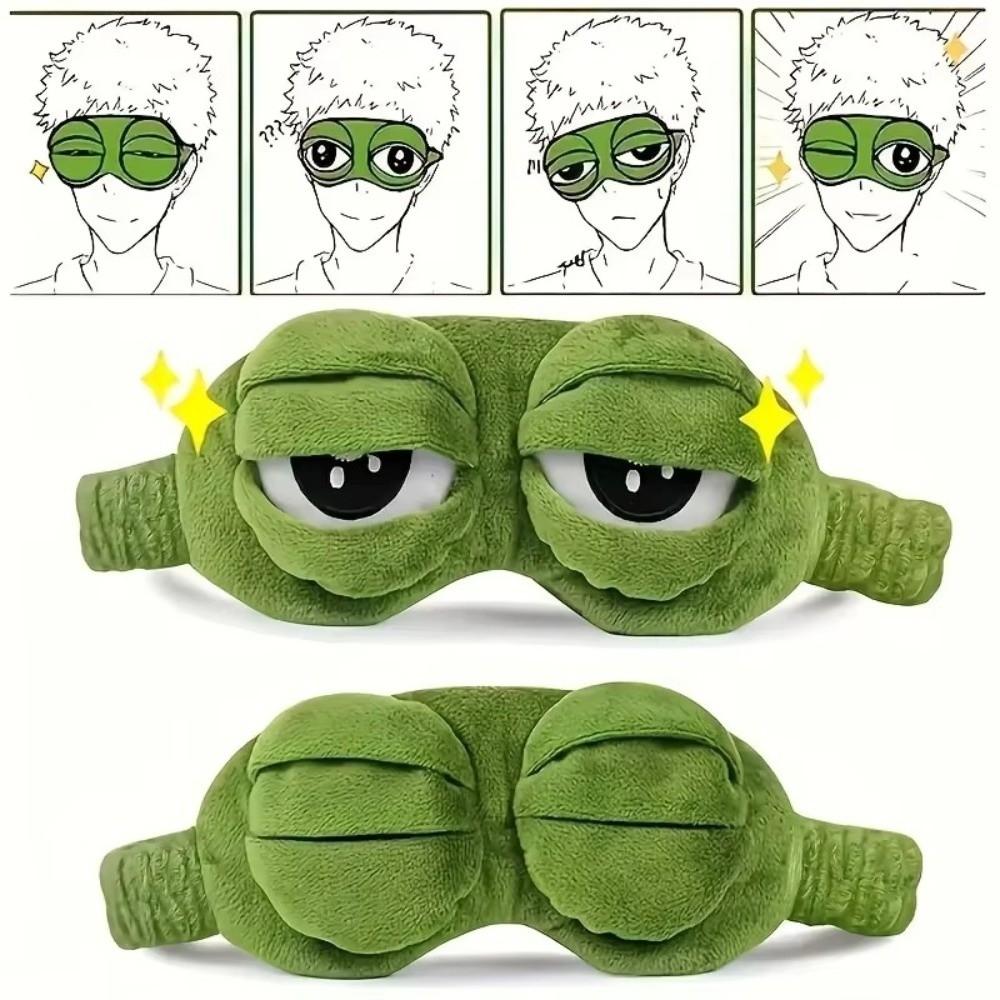 Green Big Eyes Plush Sleep Mask Cartoon Plush Sleeping Eye Cover Lovely 3D Eye Mask  Dream Night