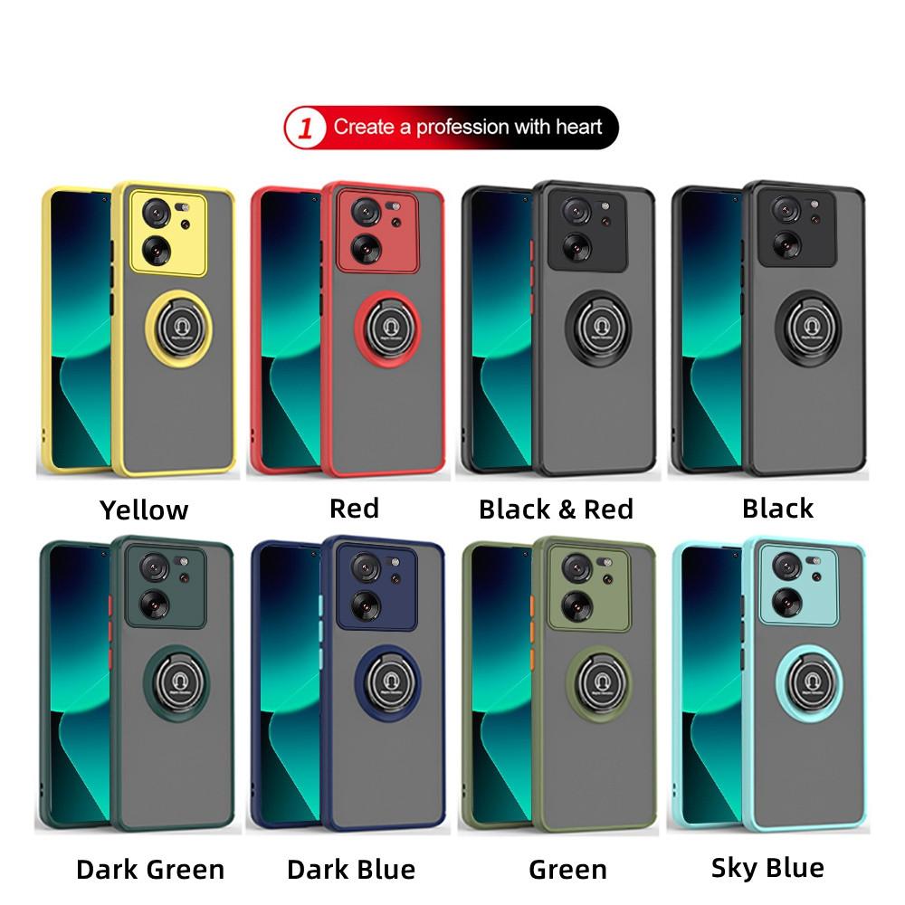 Armor Matte Case for Xiaomi 13T Pro Cover Ring Magnetic Holder Stand Business Full Protection Fashion Luxury Textured Cover