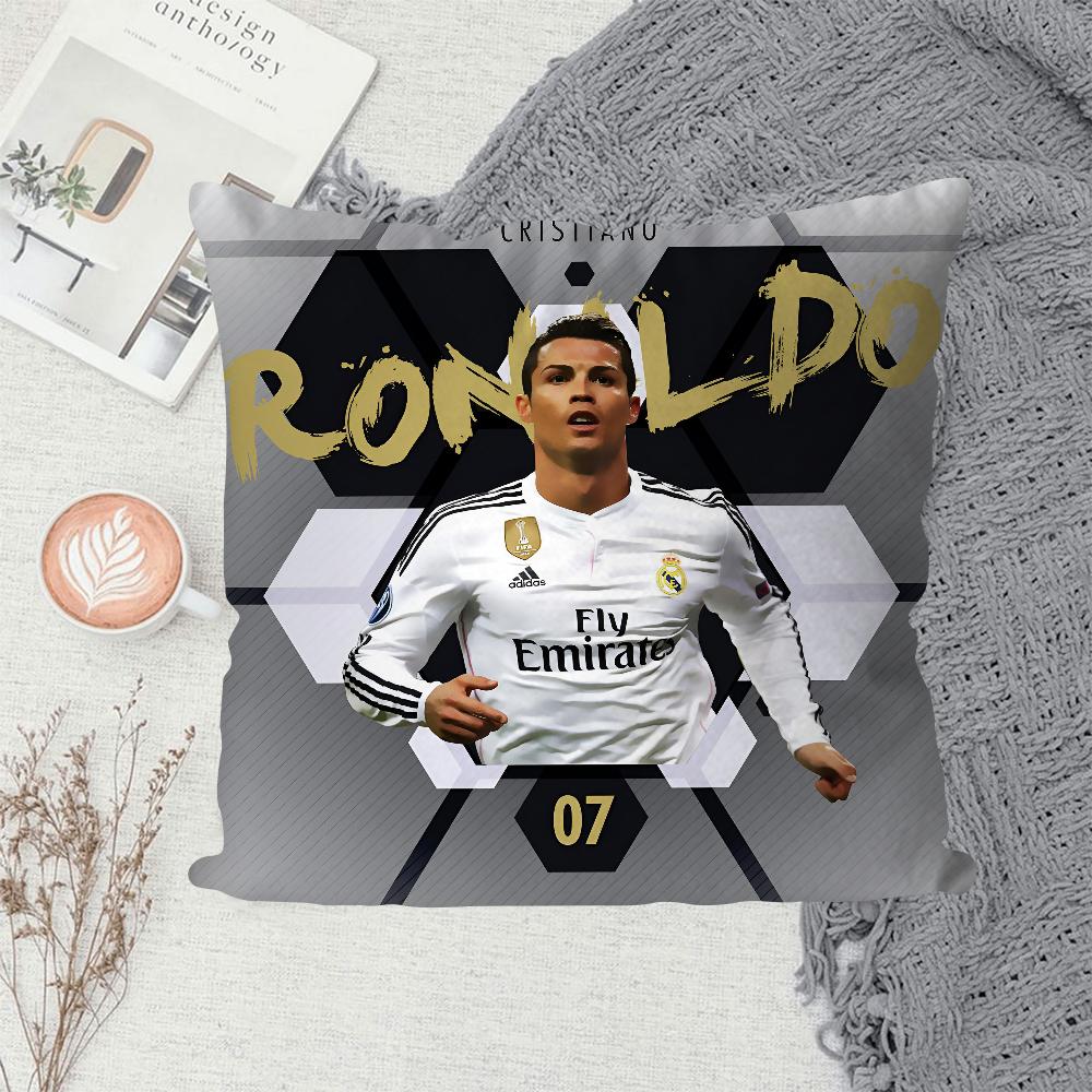 1PC CR7 Cristiano Ronaldo Pillow Case Sofa Decorative Home Double-sided Printing Short Plush Cute Cushion Cover