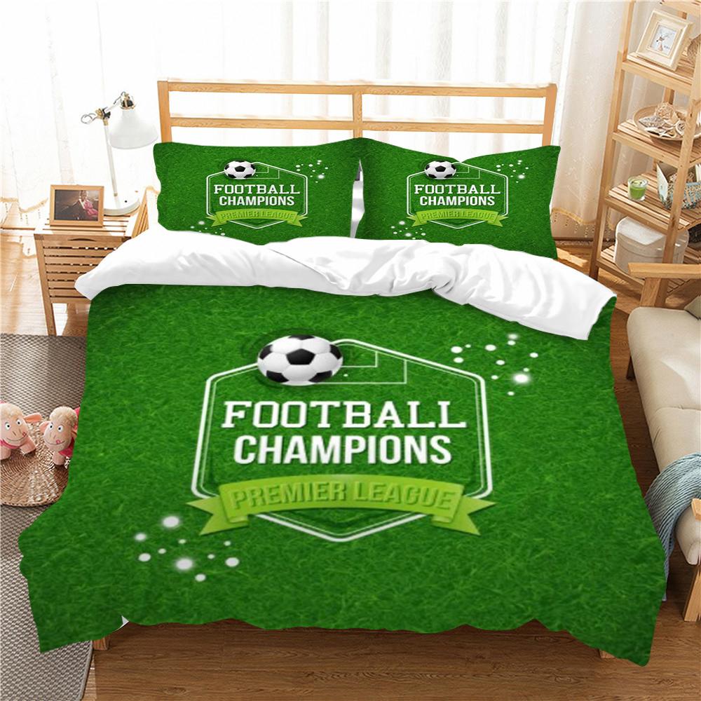 Bettwäsche-Set, 2/3-teilig, Bettbezug, 3D-Fußballdruck, Heimbettwäsche, Polyester-Mikrofaser, waschbar, für Schlafzimmer