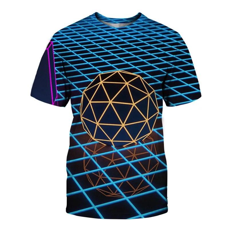 Fashion Hot Summer 3D Geometric Creativity Pattern T Shirt for Men and Women Casual Handsome Print Shirt Trend Harajuku Hip Hop Plus Size Tops