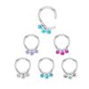 Titanio + Cristallo Anello per Naso Labbro Orecchino Segmento Incernierato 16G 8MM Gioiello Piercing Corpo
