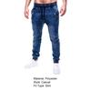 Men Jeans Solid Color Pockets Summer Washable Ankle Tied Denim Pants Streetwear