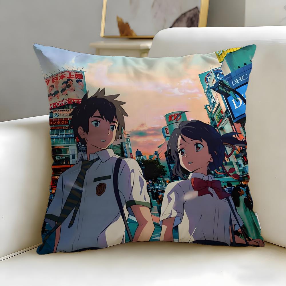 classic anime movie Your Name Cushion Cover Soft & Easy-Wash Pillow Case – Versatile for Couch, Bed, Travel and Office