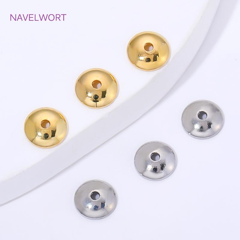 6MM Brass Beads Cap Spacer Beads 18K Gold Plated Round Bead Caps For Jewelry Making,Caps For Beads,DIY Bracelet Accessories