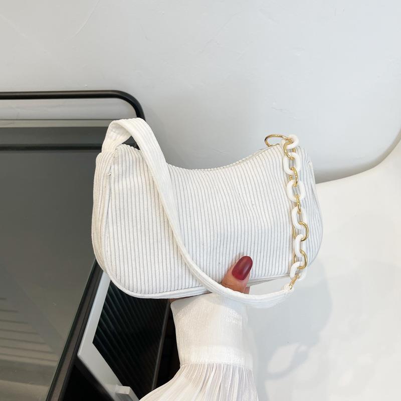 

Korean version of literary and artistic cloth bag, simple casual strip flannel, one-shoulder women s bag, solid color mini crossbody bag, hand-held белый
