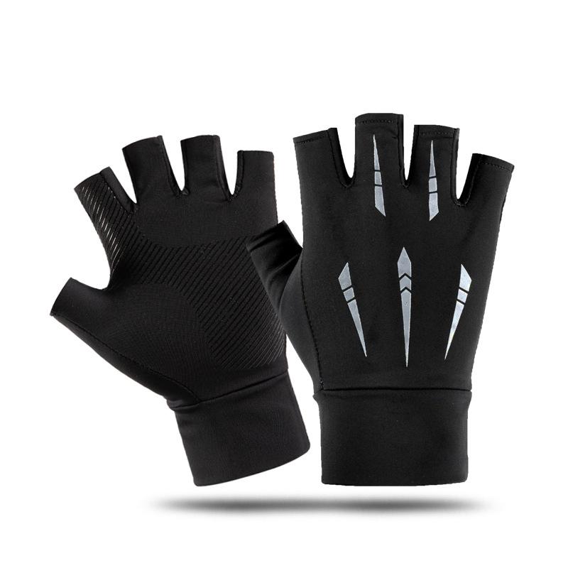 Sunscreen Gloves for Men and Women In Summer Thin Breathable Anti  Slip Ice Wire Leak Two Finger Fishing Cycling and Driving Fishing Gloves