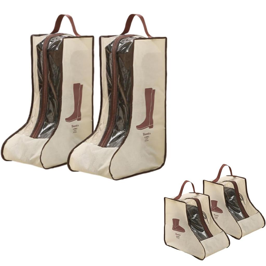 Portable Boots Storage, Tall Boots Storage Short Boots Protector Bag, Shoe Dust Bags,Shoe Sleeves for Travel,Clear Packing Organizers for Men & Women