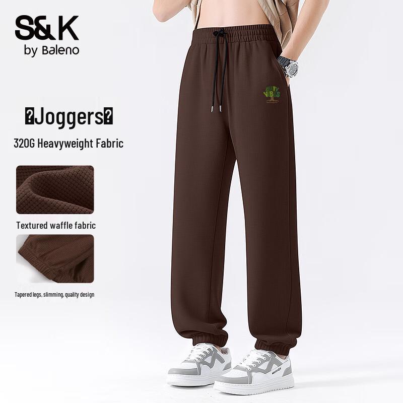 Baleno Men's S&K Series Heavyweight Waffle Jogger Casual Pants