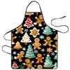 Christmas Tree Gingerbread for Man Print Apron, Suitable for Kitchen and Baking - Creative Holiday Design, Selected Polyester Fabric, Creates a Cozy C