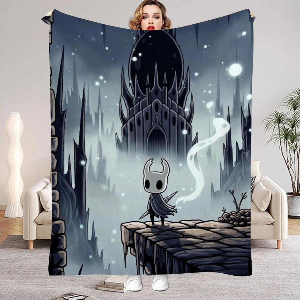Hollow Knight Blanket Cartoon Game Printed Flannel Blanket for Home Living Room Bedroom Decor New Year Christmas Gift for Fans