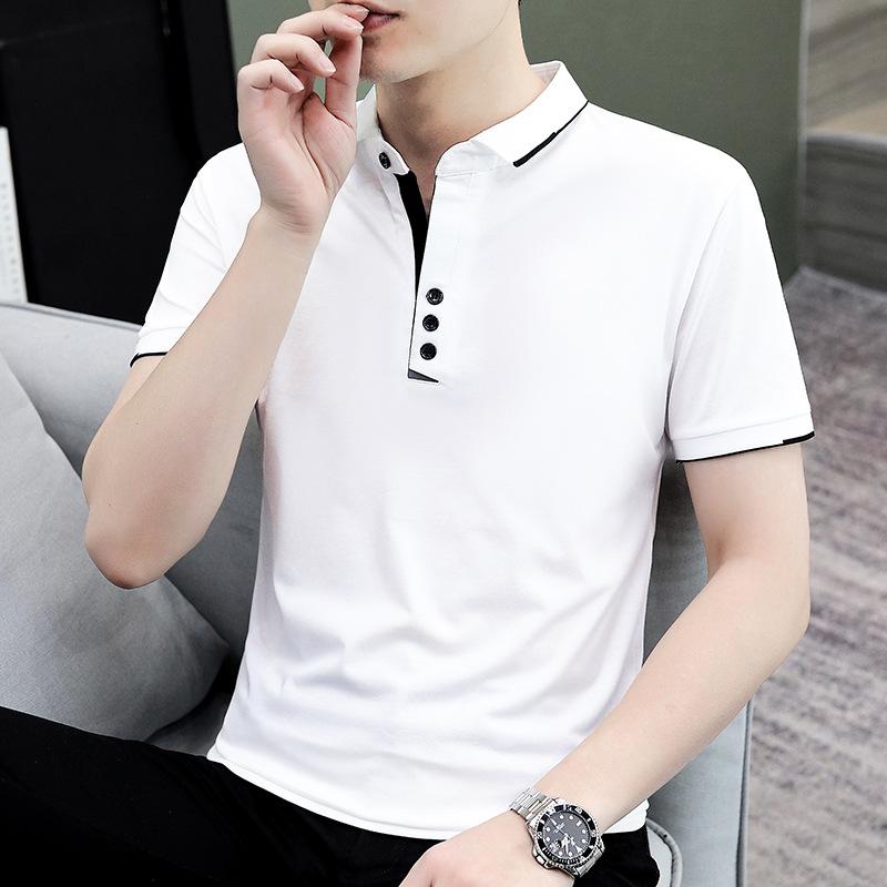 Men's Polo Shirt Men's Short Sleeved T-shirt Comfortable and Breathable Casual Pure Cotton Top