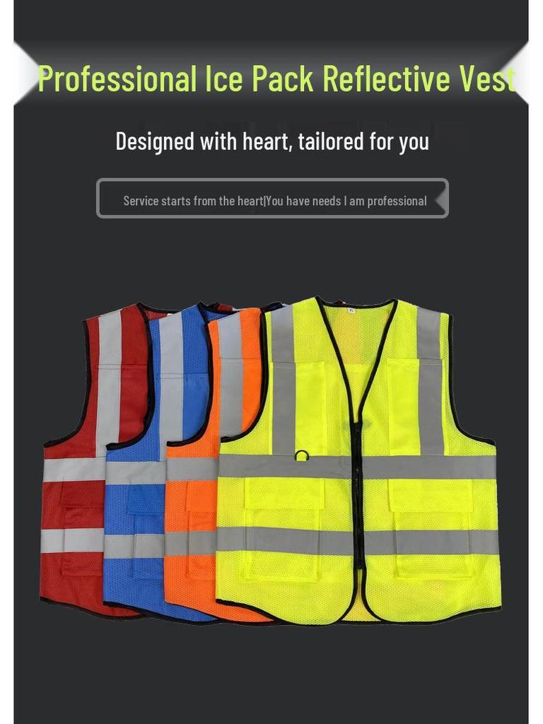 Breathable Reflective Mesh Vest with Ice Pack for Summer