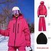 Ski Resort's Trendy Waterproof & Windproof Ski Suit Set for Men & Women, Fleece-Lined, Thickened, Plus Size, Warm