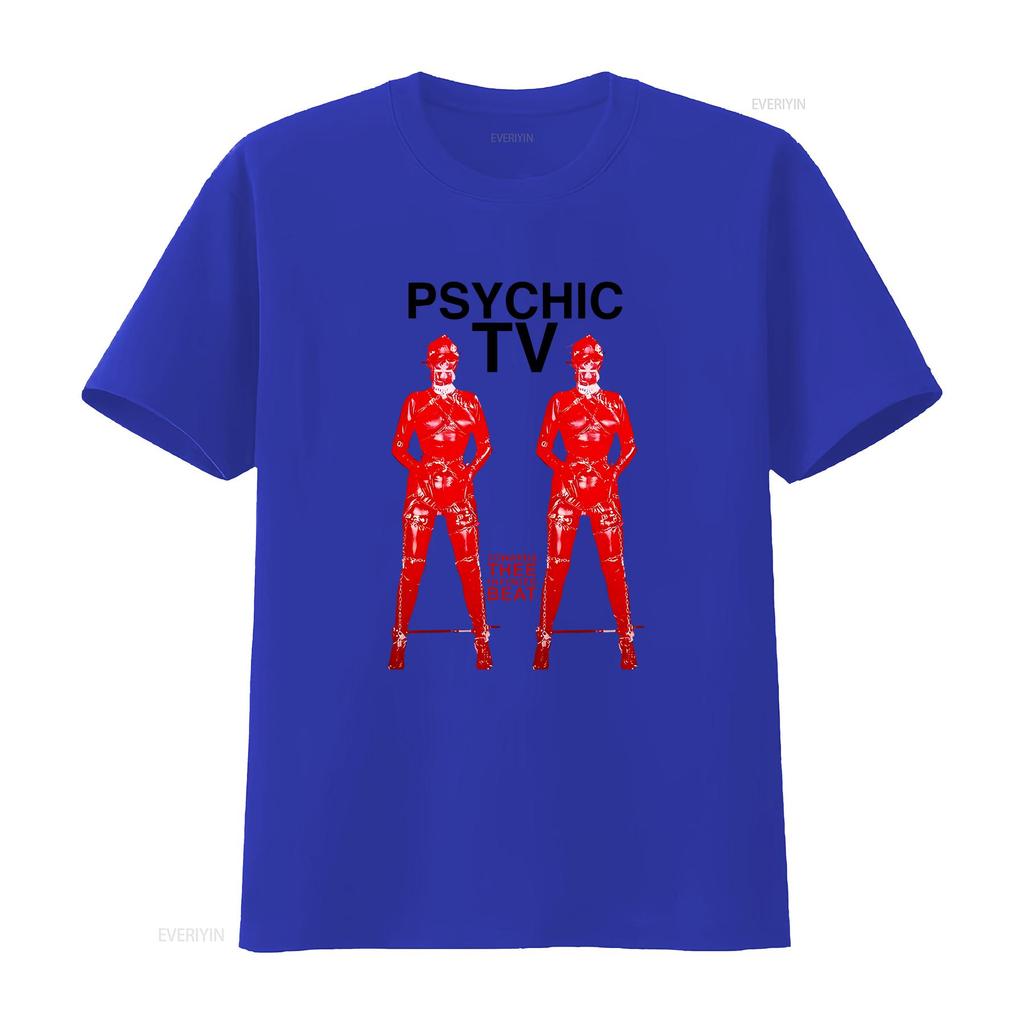 Psychic TV T Shirt Tea Man Woman Vintage Washed Breathable Slightly Stylish Homme Versatile Stretched Designer Clothes