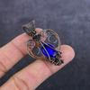 Blue Evil Eye Gemstone Handmade Copper Wire Wrap Jewelry Pendant 1.89" r8O10